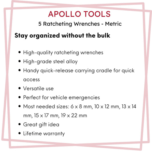 5 Ratcheting Wrenches - Metric - DT1213