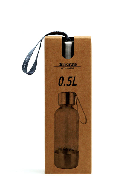 0.5L PET Bottle - Stainless Steel Base & Cap