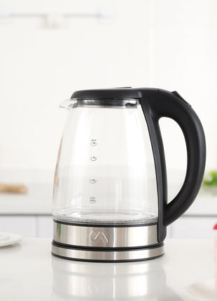 Electric Tea Kettle - 1.8L Glass & Stainless Steel Electric Tea Kettle - Uber Appliance