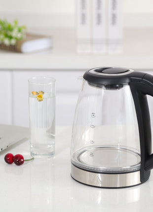 Electric Tea Kettle - 1.8L Glass & Stainless Steel Electric Tea Kettle - Uber Appliance