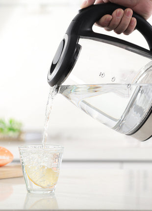 Electric Tea Kettle - 1.8L Glass & Stainless Steel Electric Tea Kettle - Uber Appliance