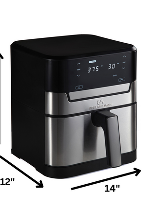 Uber Appliance Air fryer XL Premium Ceramic Coated PTFE PFOA Free - 7QT SS