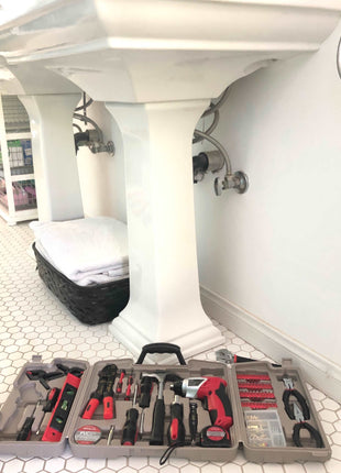 161 Piece Household Tool Kit with Convenient 3.6 Volt Lithium Ion Cordless Screwdriver - DT0739