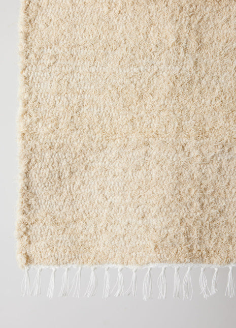 Tabby Cotton Natural Ecru Shag Mat
