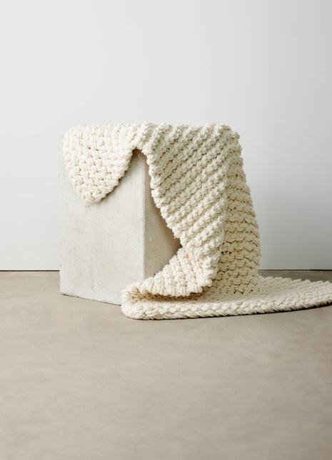 Chunky Ecru Hand-Loomed Mat