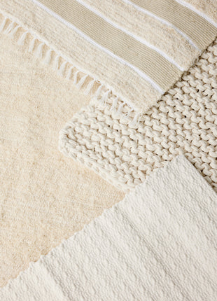 Tabby Cotton Natural Ecru Shag Mat