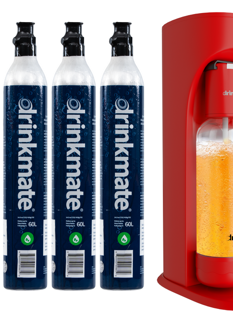OmniFizz FOUR CYLINDER BUNDLE, Sparkling Water and Soda Maker, Carbonates ANY Drink