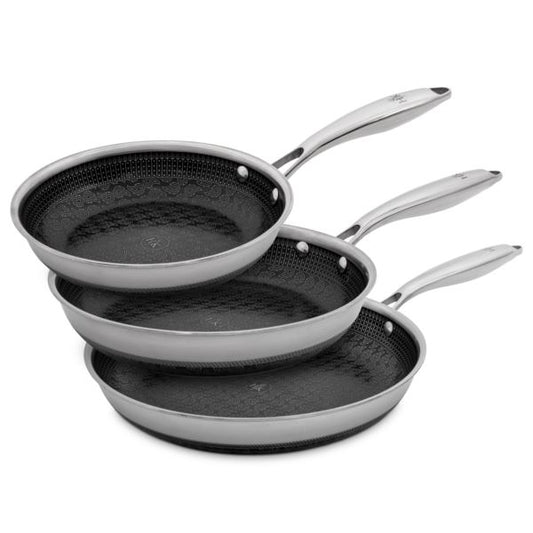 Hell's Kitchen Tri-Clad SS Hybrid 3pc Pan Set