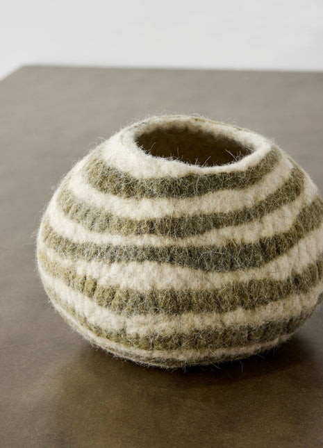Olive Green Pathways Decorative Wool Ukhamba Bowl