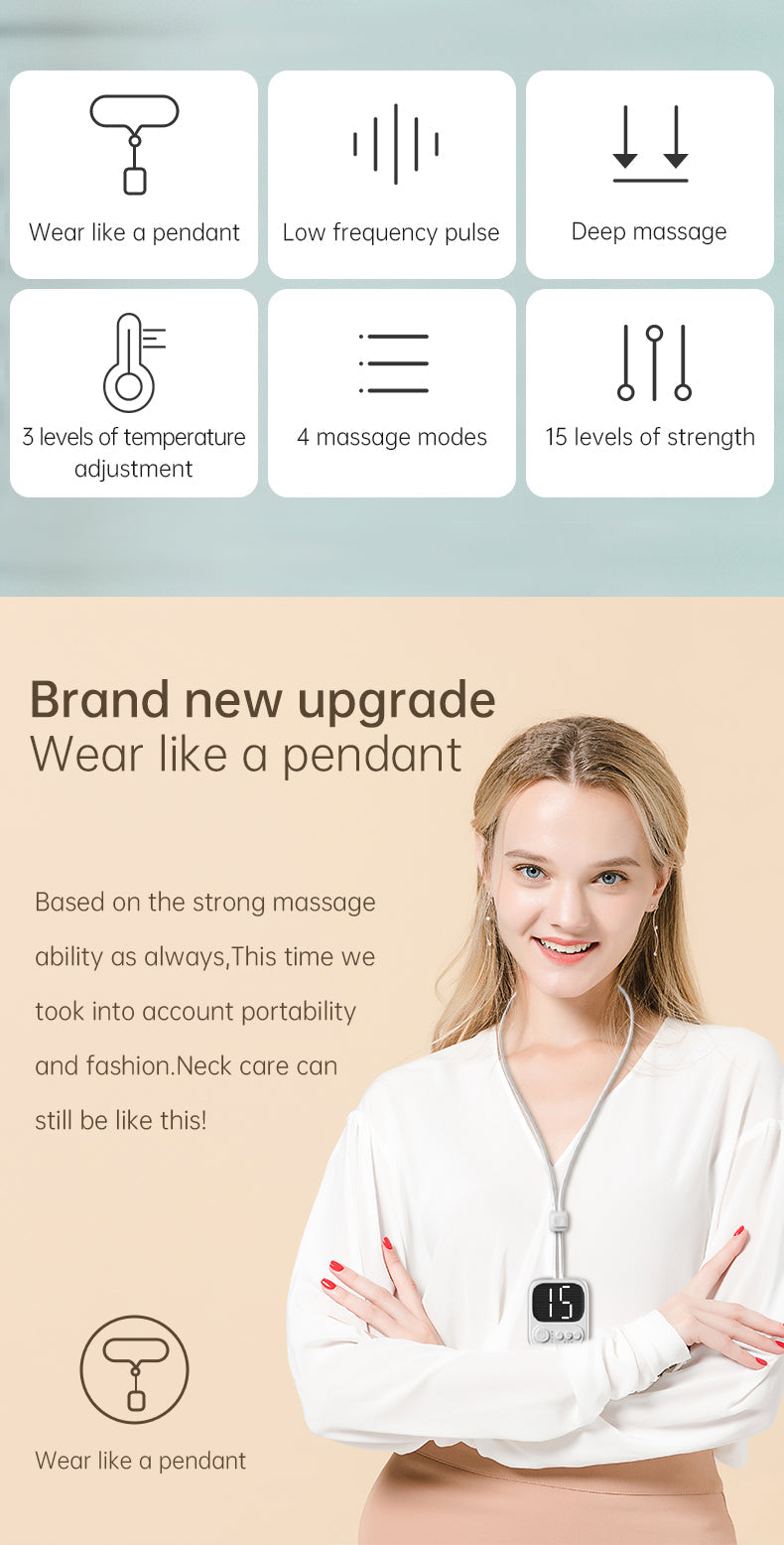 PL025A Prospera  Hands Free EMS Neck Massager Heated 4 modes 15 levels