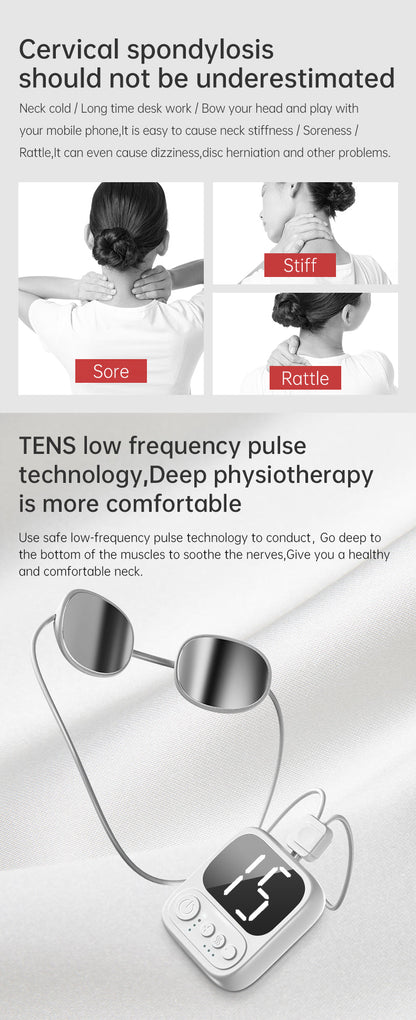 PL025A Prospera  Hands Free EMS Neck Massager Heated 4 modes 15 levels