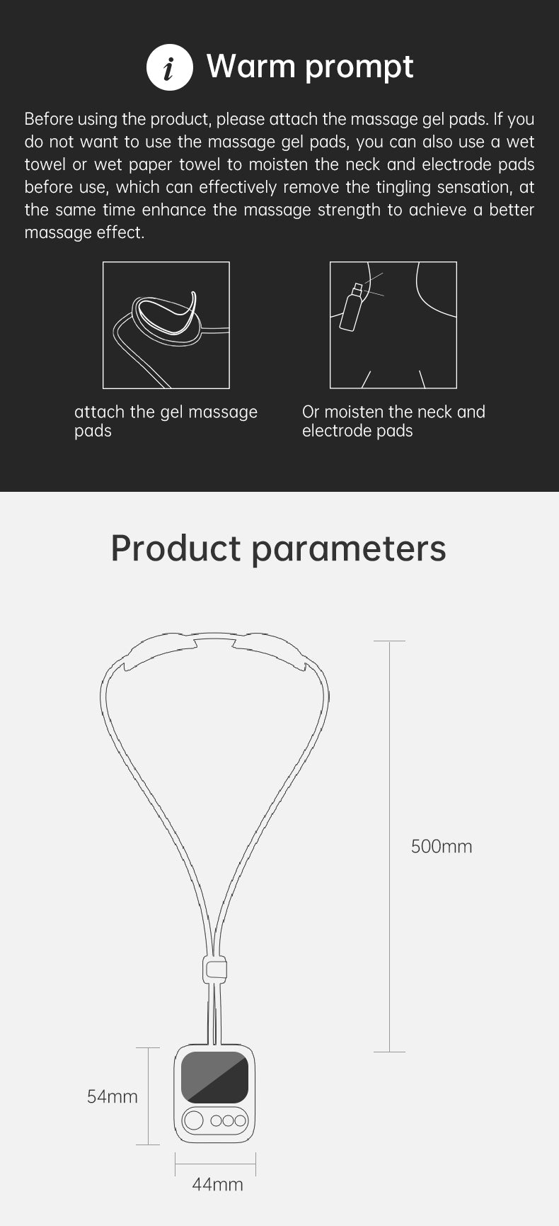 PL025A Prospera  Hands Free EMS Neck Massager Heated 4 modes 15 levels