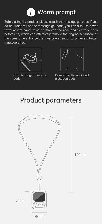 PL025A Prospera  Hands Free EMS Neck Massager Heated 4 modes 15 levels