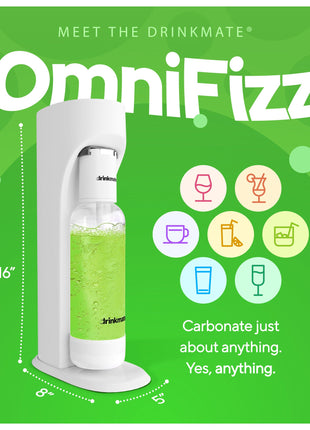 OmniFizz ULTIMATE BUNDLE, Sparkling Water and Soda Maker, Carbonates ANY Drink