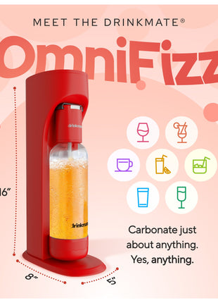 OmniFizz FOUR CYLINDER BUNDLE, Sparkling Water and Soda Maker, Carbonates ANY Drink