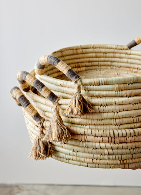 Natural Banded Betty Tray with Tassel