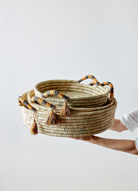 Peach Banded Betty Tray with Tassel