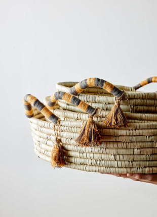 Peach Banded Betty Tray with Tassel
