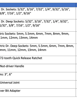 APOLLO TOOLS - DT0004-50 Piece ¼” Drive Socket Set