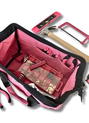 201 Piece Household Tool Kit in a Soft-Sided Tool Bag Pink - DT0020P