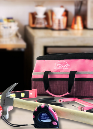 201 Piece Household Tool Kit in a Soft-Sided Tool Bag Pink - DT0020P