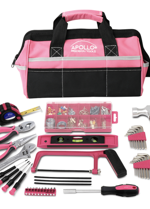 201 Piece Household Tool Kit in a Soft-Sided Tool Bag Pink - DT0020P