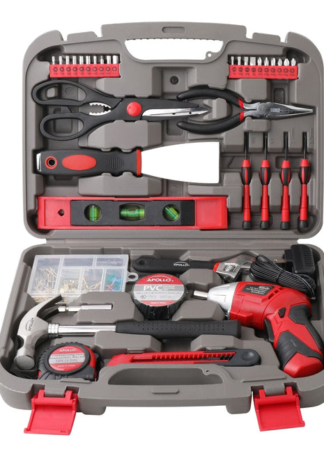 135 Piece Household Tool Set with Pivoting Dual-Angle 3.6 Volt Lithium-Ion Cordless Screwdriver - DT0773