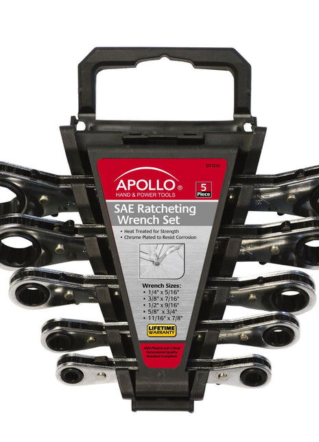 5 Piece SAE Ratcheting Wrench Set - DT1212