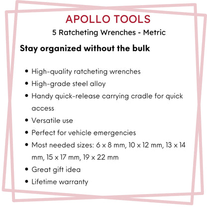 5 Ratcheting Wrenches - Metric - DT1213