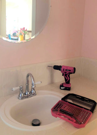 10.8 Volt Lithium-Ion Cordless Drill with 30 Piece Accessory Set PINK - DT4937P