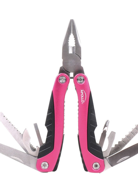 14-in-1 Pink High-Quality Pocket Multitool Pliers. Great for Outdoors, Camping, Fishing  --DT5015P