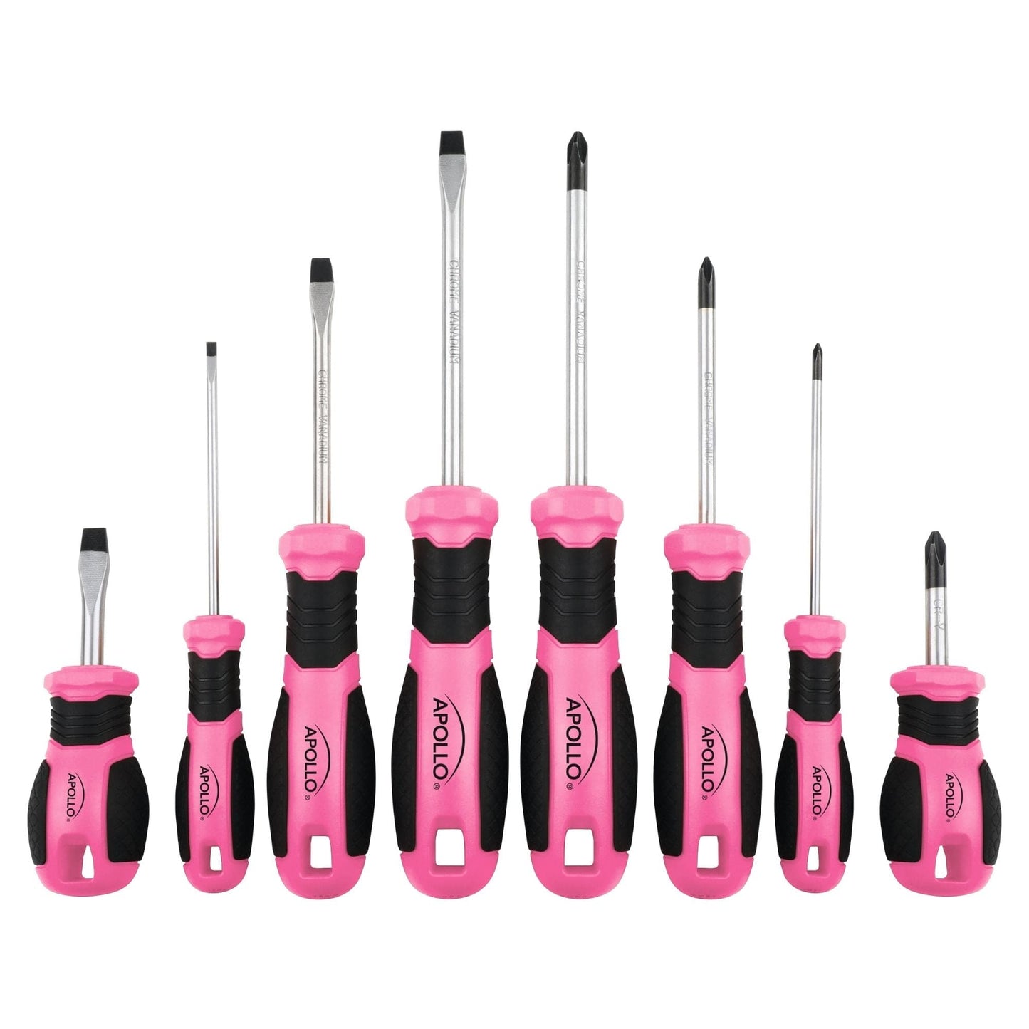 Apollo Tools 8 Pink Essential Screwdriver Set DT5018P