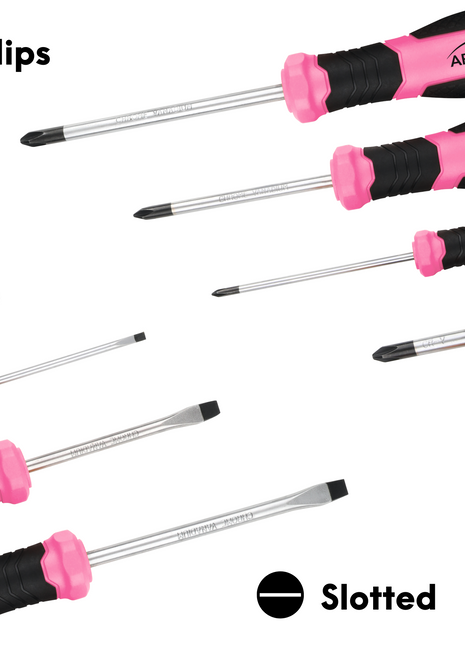 Apollo Tools 8 Pink Essential Screwdriver Set DT5018P
