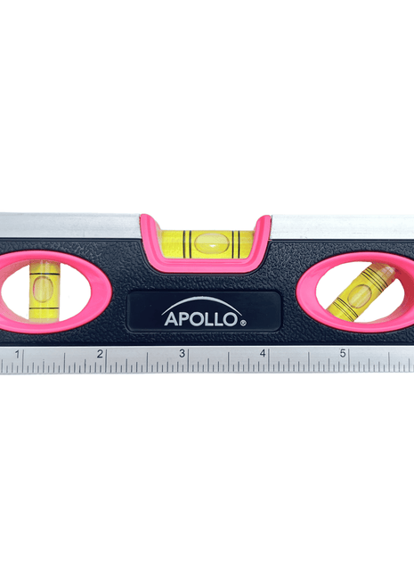 PINK 9-inch torpedo-shaped spirit level for 180/90/45 degrees leveling--  DT5019P