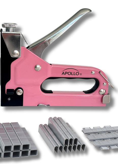 Pink Stapler with Power Adjustment Knob and 3000 Staples assortment-- DT5020P