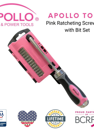 13-in-1 Ratcheting Screwdriver with Bit Set – Pink -- DT5021P