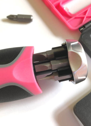 13-in-1 Ratcheting Screwdriver with Bit Set – Pink -- DT5021P