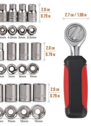 13 Piece ¼ Inch Drive Metric Socket Set - DT5023