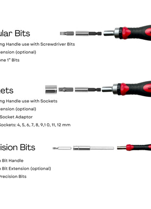 55 Piece Metric Tool Set with Ratcheting Bit Driver, Precision Bit Driver and Bit Assortment - DT5024