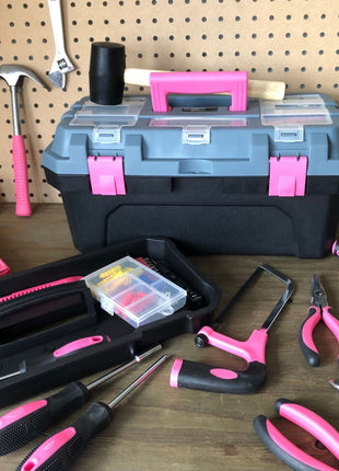Pink 170 Piece Household Tool Kit with New and Improved Tool Box - DT7103P