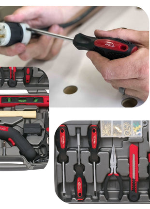 144 Piece Household Tool Kit with 4.8V Cordless Screwdriver - DT8422
