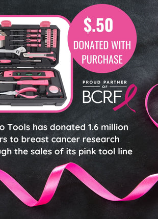 Apollo Tools New and Improved 39 Piece General Pink Tool Set in Storage Case for DIY Everyday Home Maintenance and Repairs- DT9711P