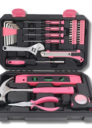 Apollo Tools New and Improved 39 Piece General Pink Tool Set in Storage Case for DIY Everyday Home Maintenance and Repairs- DT9711P