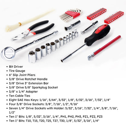 56 Piece SAE Auto Tool Set In Zipper Case - DT9774