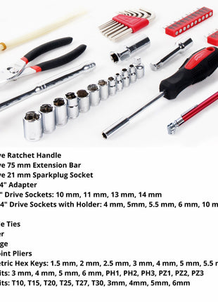 56 Piece Metric Auto Tool Set In Zipper Case - DT9775