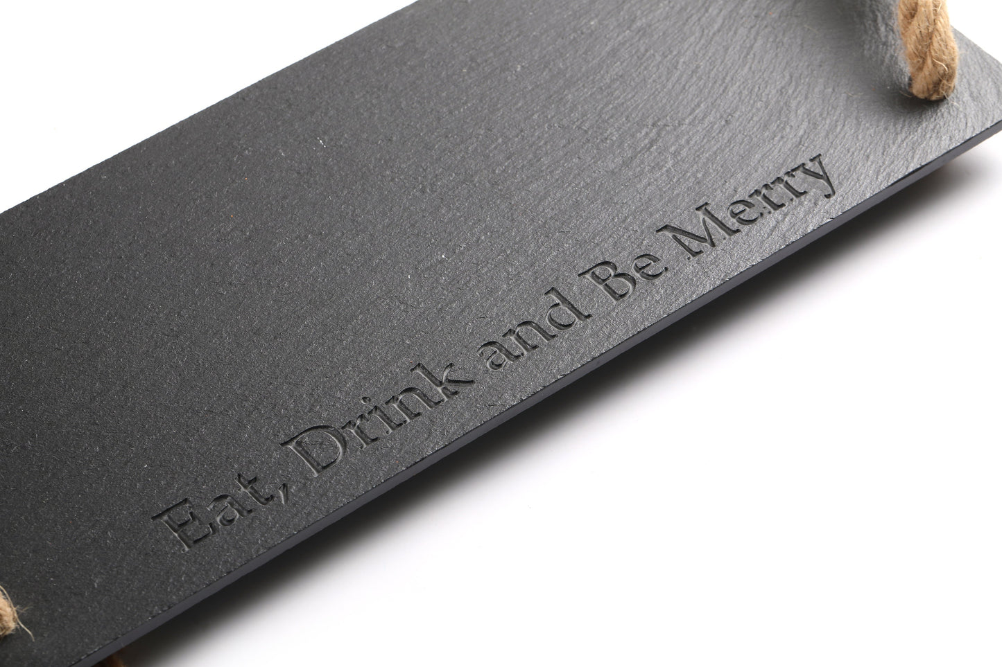 Rectangular Slate Stone Serving Tray with Jute Rope Handles