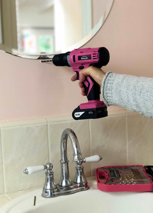 10.8 Volt Lithium-Ion Cordless Drill with 30 Piece Accessory Set PINK - DT4937P