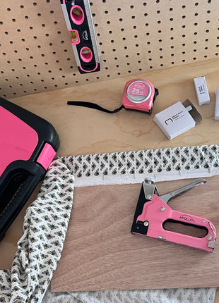 Pink Stapler with Power Adjustment Knob and 3000 Staples assortment-- DT5020P