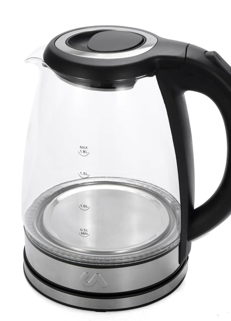 Electric Tea Kettle - 1.8L Glass & Stainless Steel Electric Tea Kettle - Uber Appliance