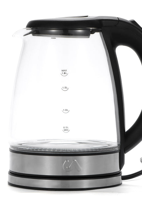 Electric Tea Kettle - 1.8L Glass & Stainless Steel Electric Tea Kettle - Uber Appliance